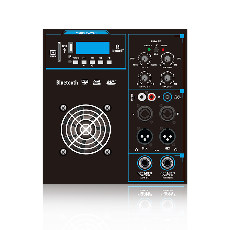 SUB12-2.1: Mix Out at Power Output para sa Satellite 2.1 o 2.2 Channel Power Out Line Array Speaker Functional Module
