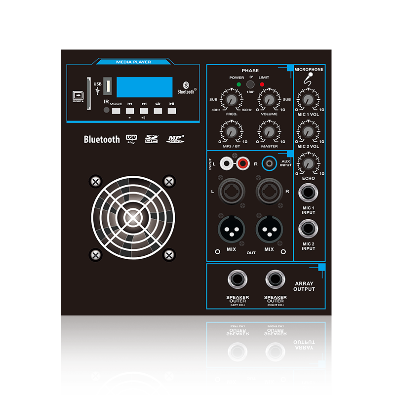 SUB12-2.1+2B: Dalawang Channel Mic sa At Mix Out 2.1 o 2.2 Channel Line Array Speaker Functional Module