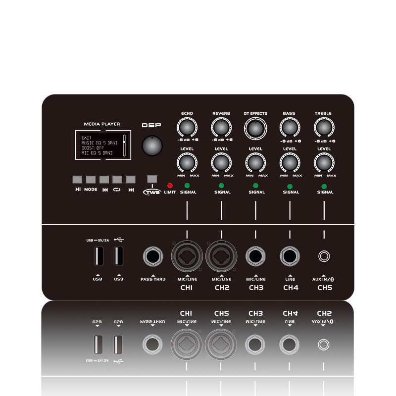 MK12-1.1: All in one Column PA system na may multi-channel digital mixer Front Panel Module