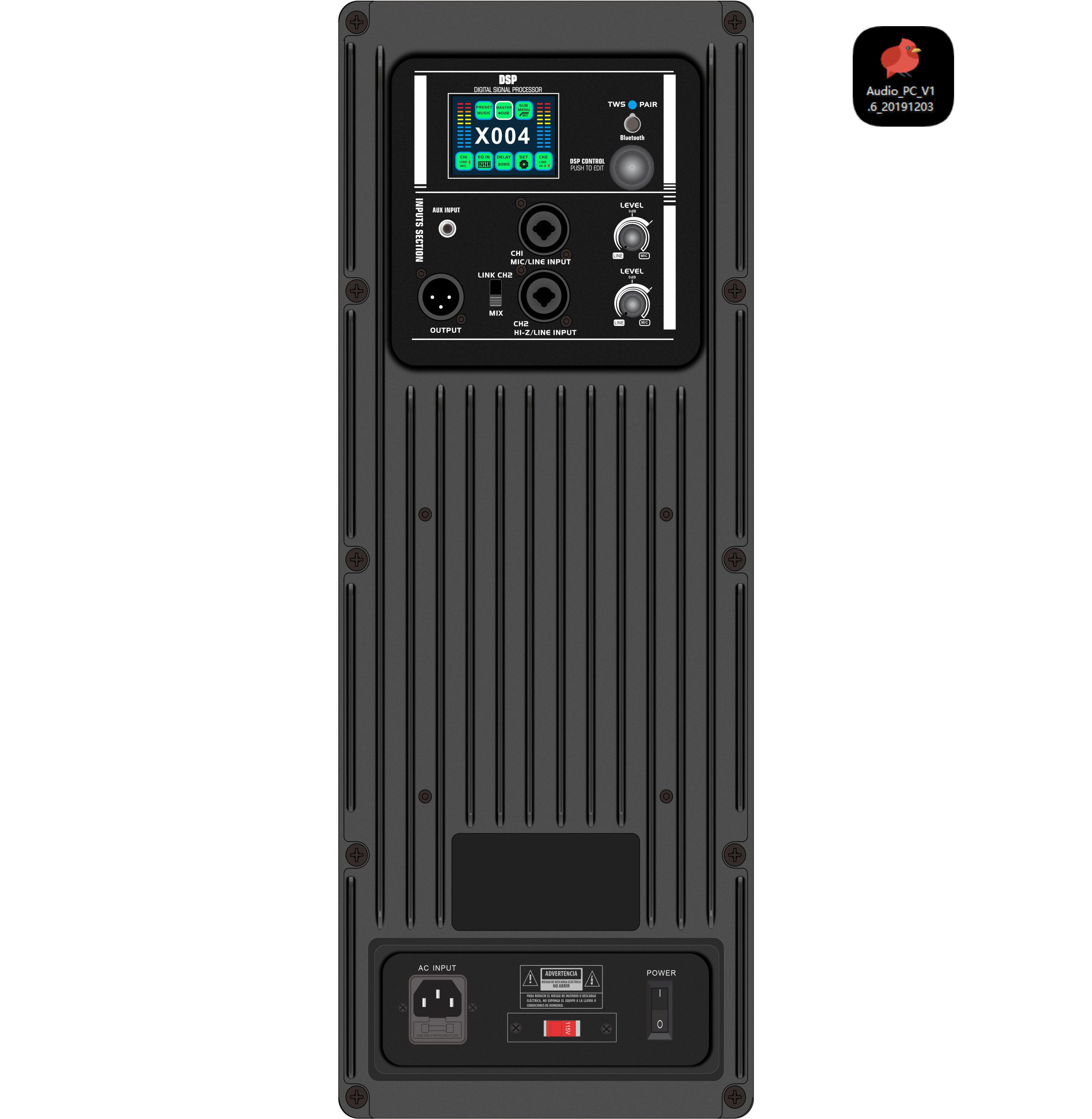 DSP2408 Color Screen 2-Way Active Speaker Amplifier na may DSP