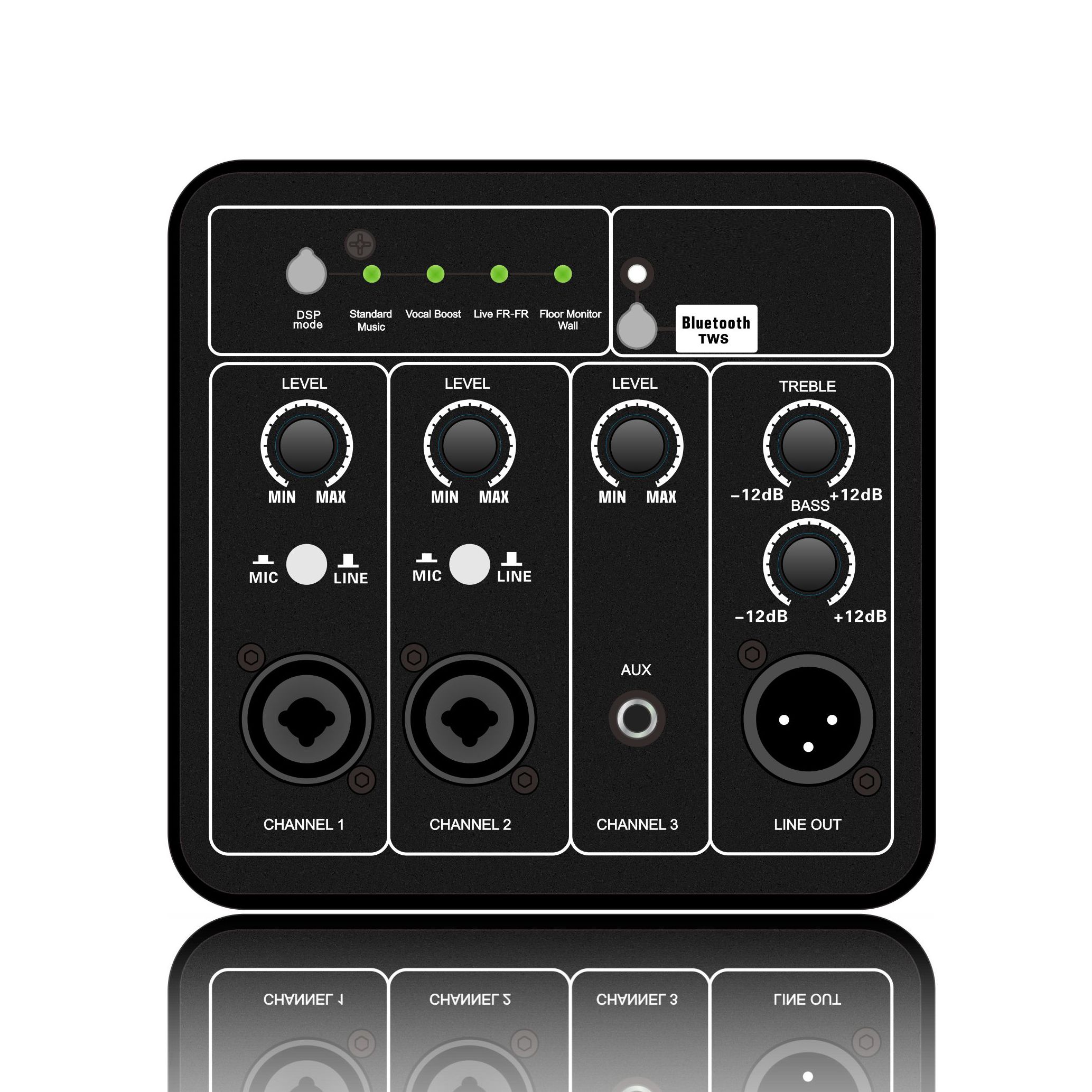 DSP1907: Bluetooth at TWS Inside Multi Channel Input ADAU1701 Based DSP Functional Module
