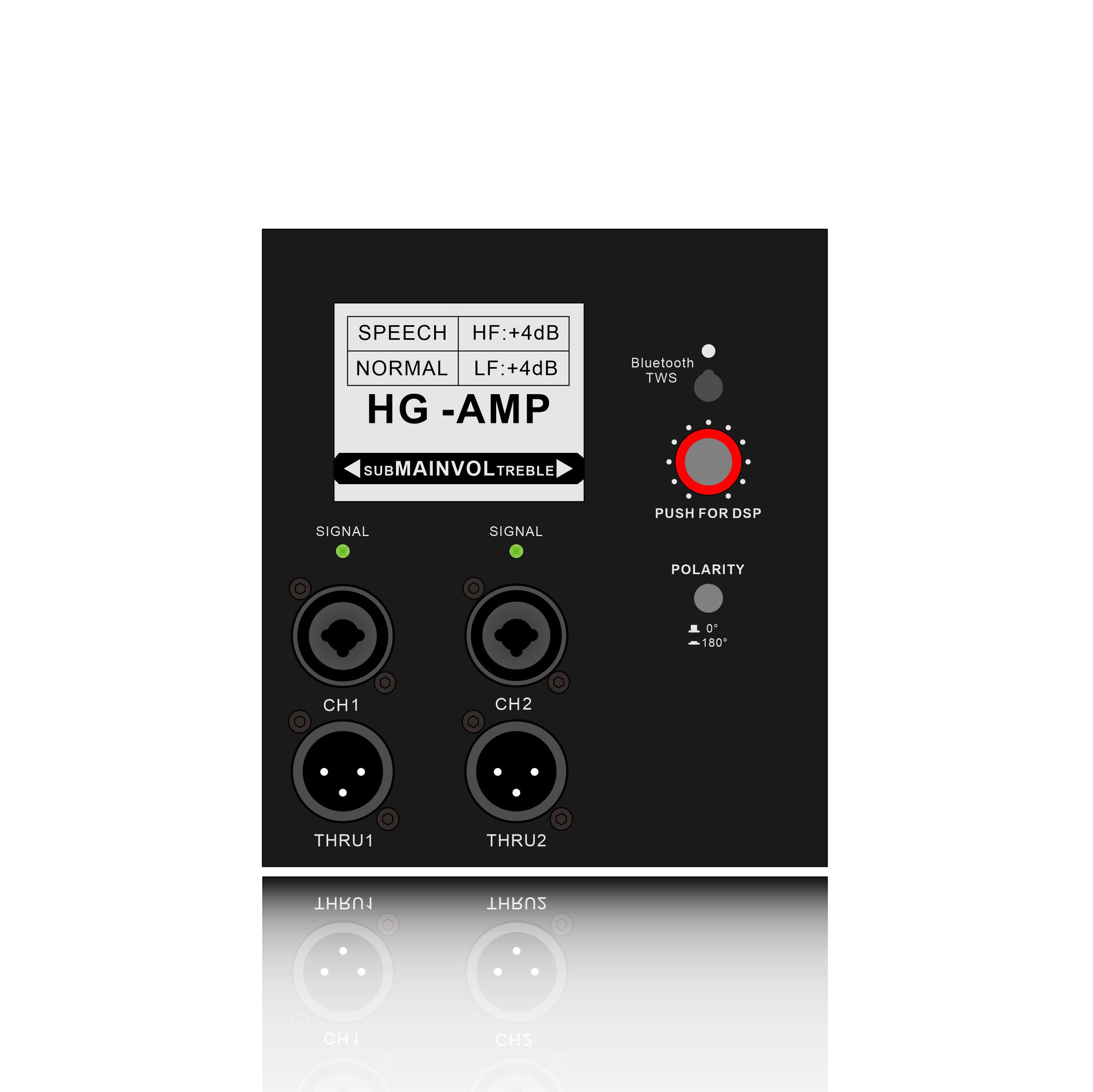 DSP718SUB:LCD interface na may Blutooth at TWS available Powered subwoofer Functional Module