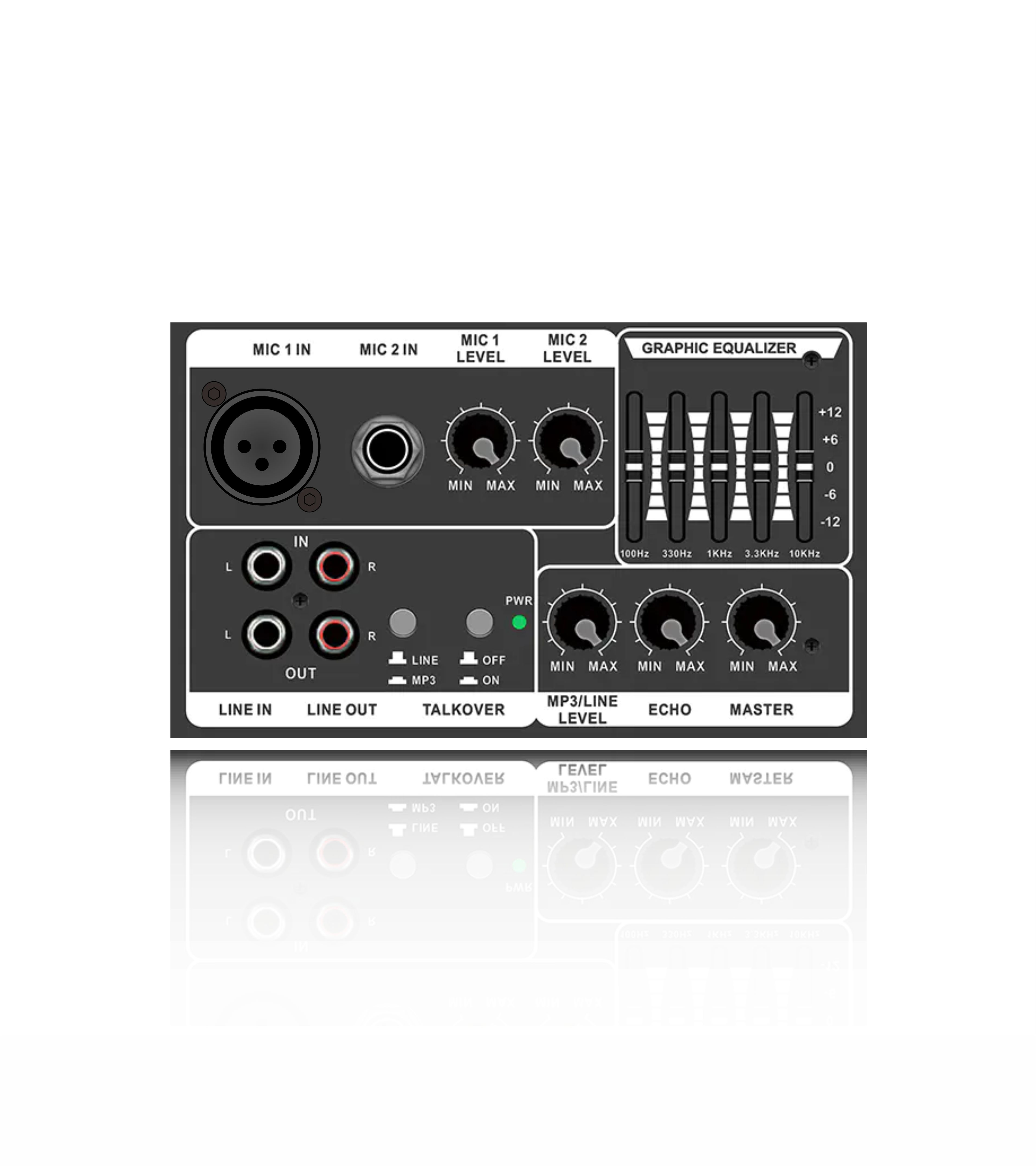 PL13-5EQ+AC: Dalawang Mic Channel at Mic Priority Horizontal Analog Functinal Module para sa Class AB Amplifier