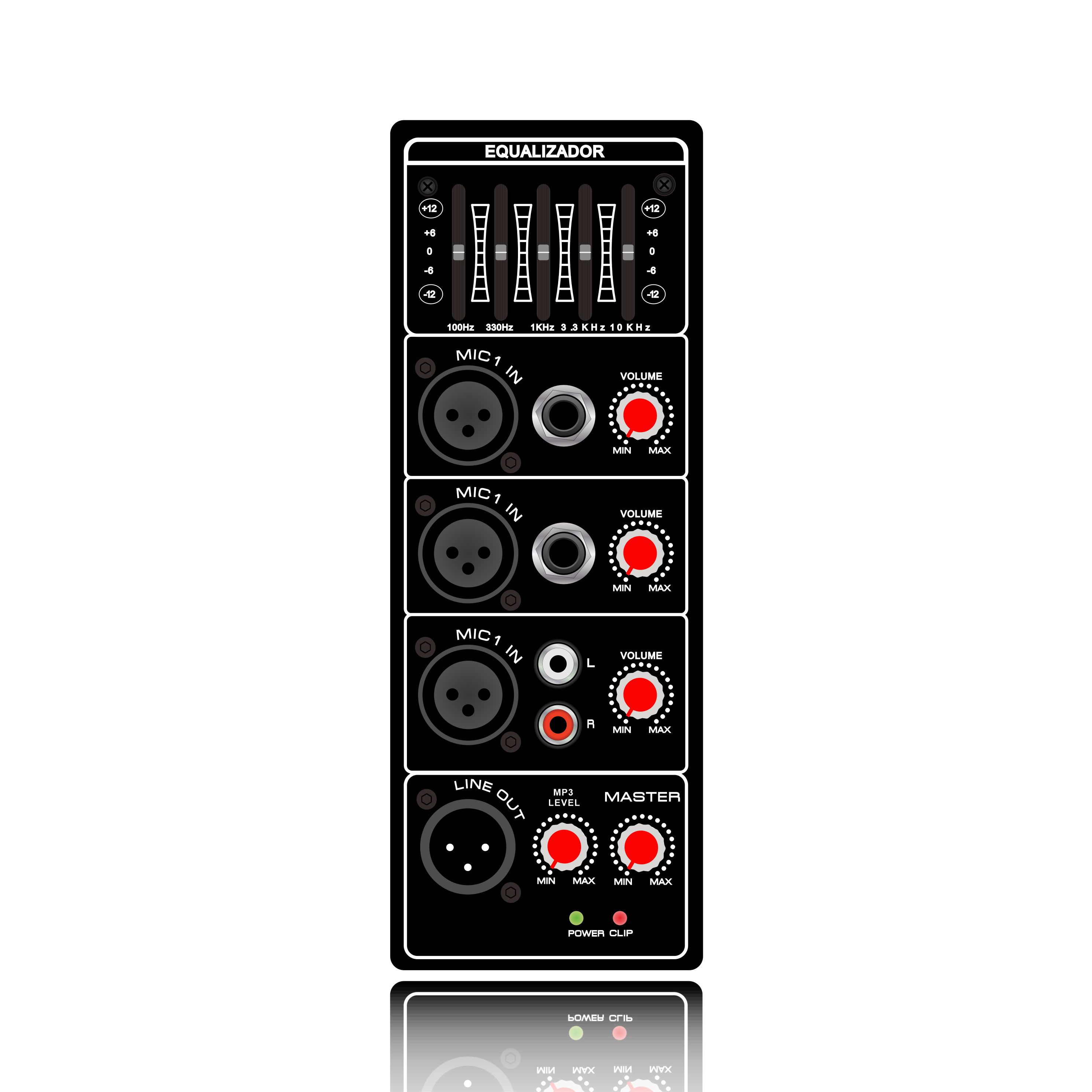 PL20: 2 Mic Channel Single Line Channel input at Mix Out Vertical Analog Functinal Module