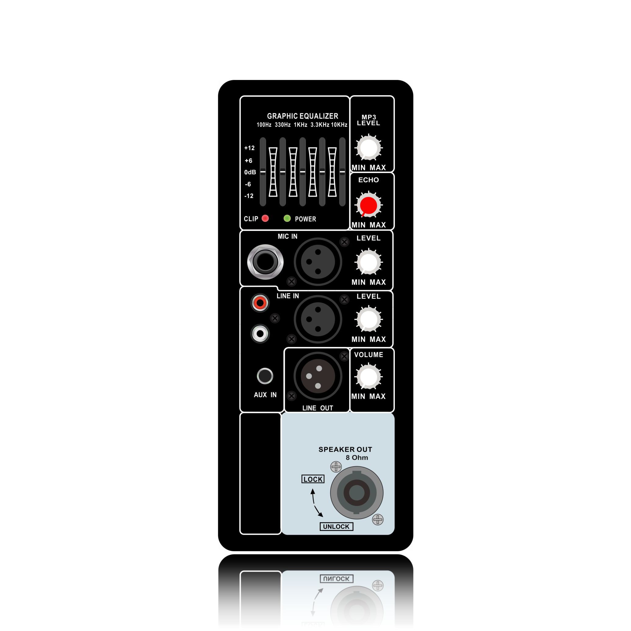 PL66: Single Mic Channel Input at Mic Echo Control Vertical Analog Functinal Module
