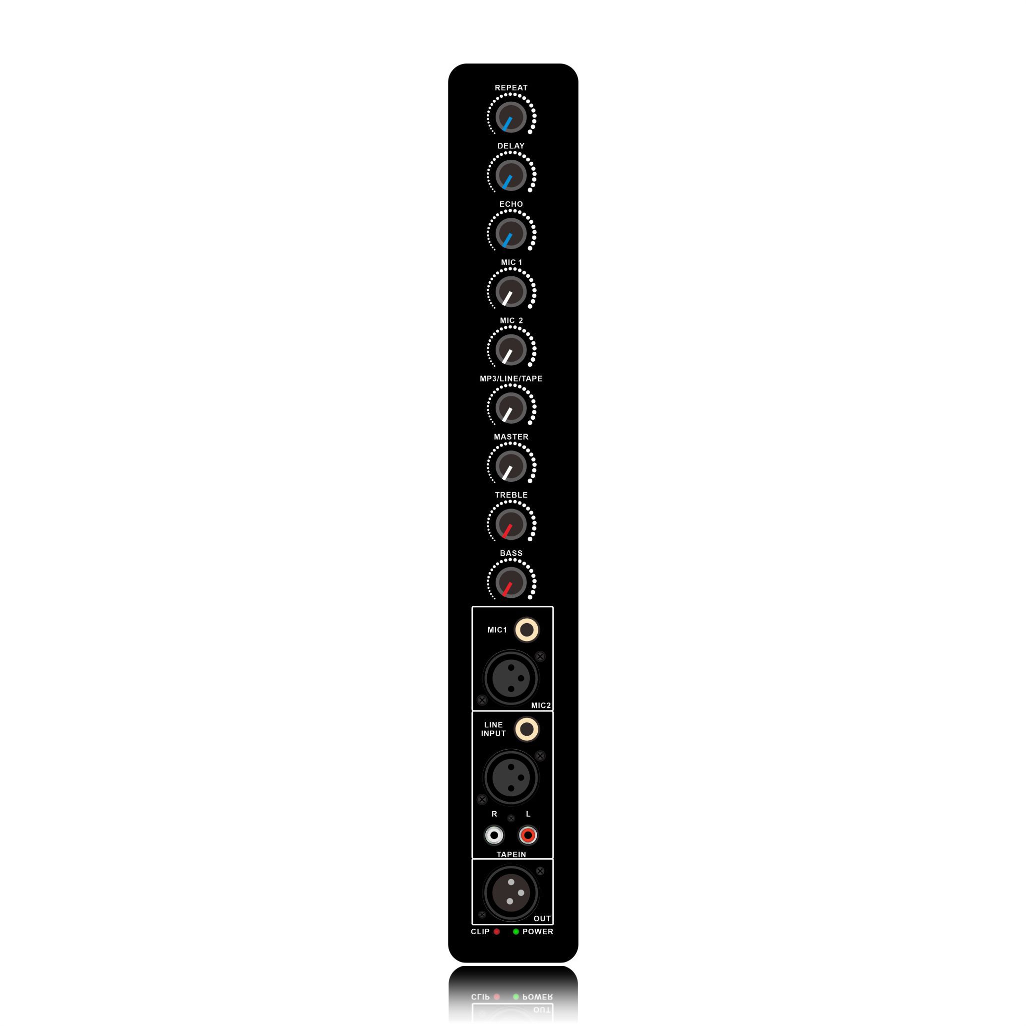 PL69S: Mic Repeat, Delay at Echo Control Vertical Analog Functinal Module