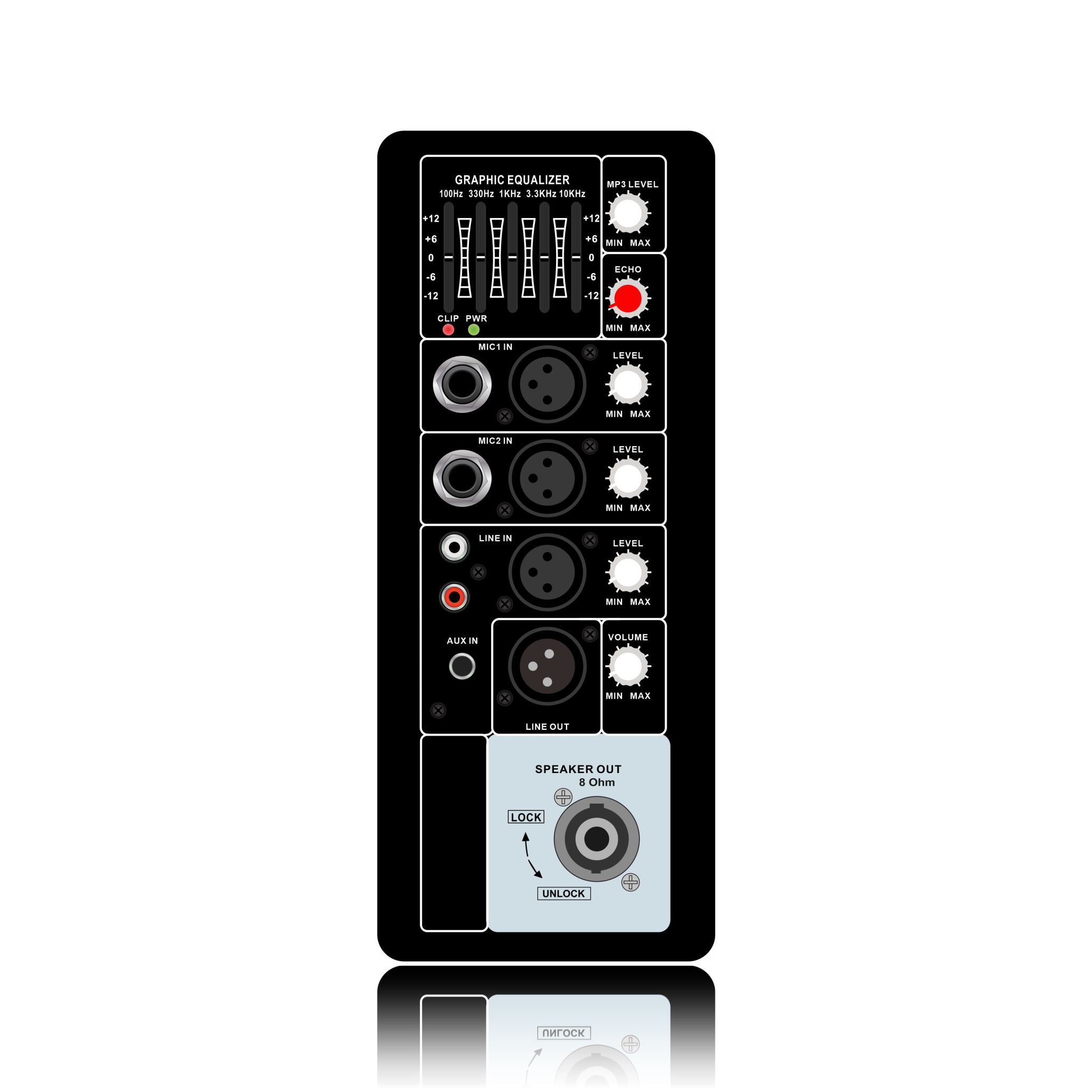 PL70: 2 Mic Channel Input at Single Line Channel Vertical Analog Functinal Module