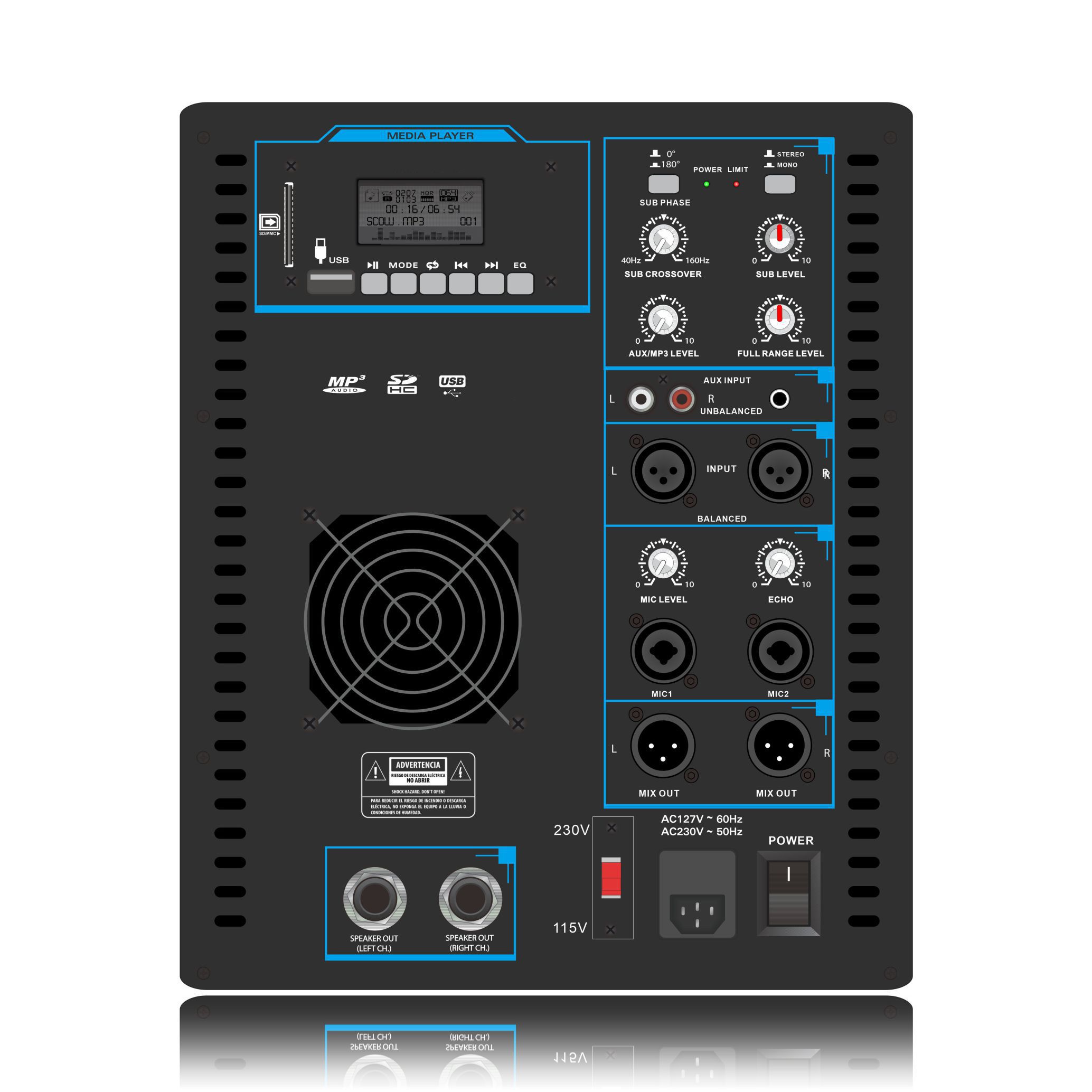 SUB15 Line Array Speaker System Power Amplifier 2.1-2.2