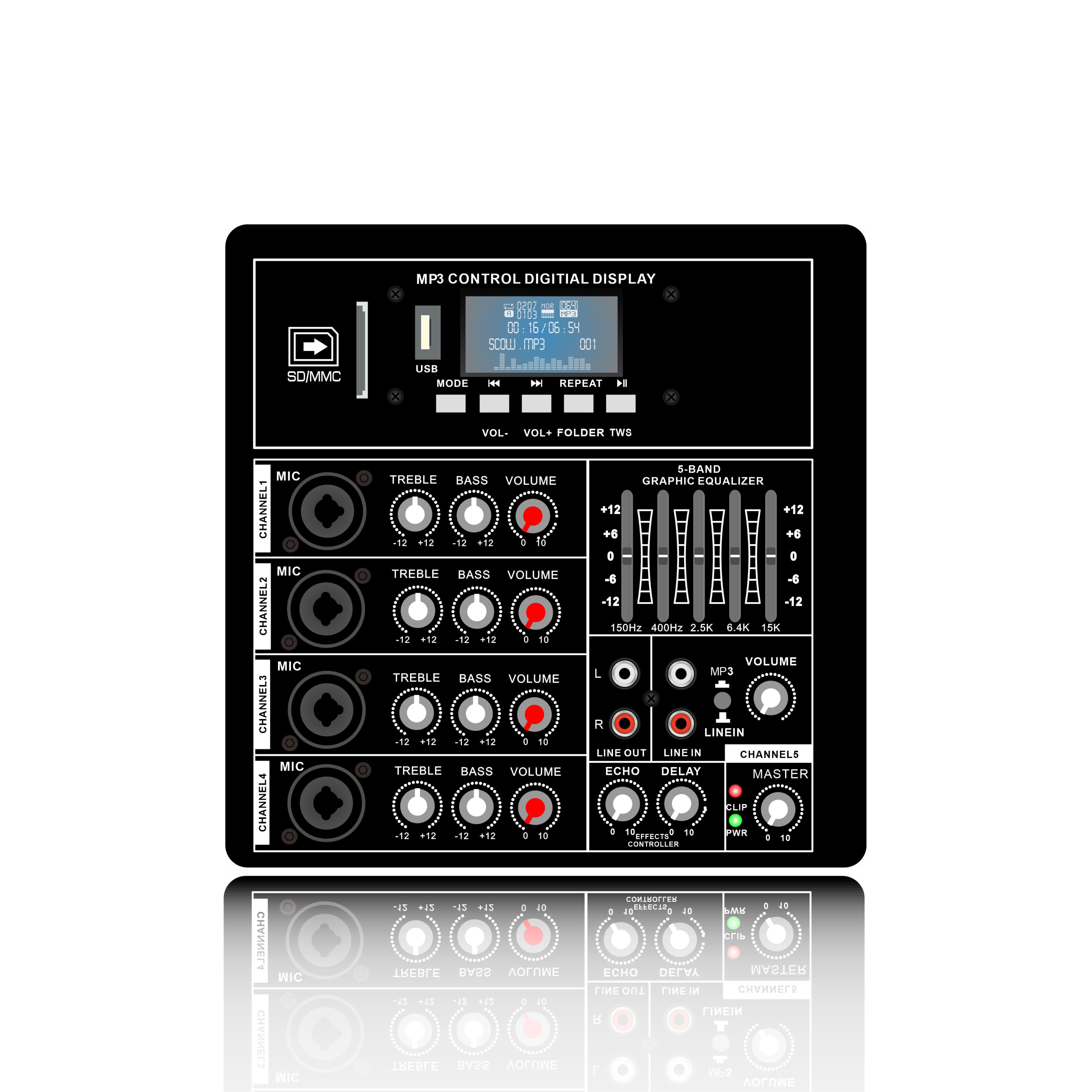 Class AB Multi-channel na may equalizer PA Speaker Amplifier PL83