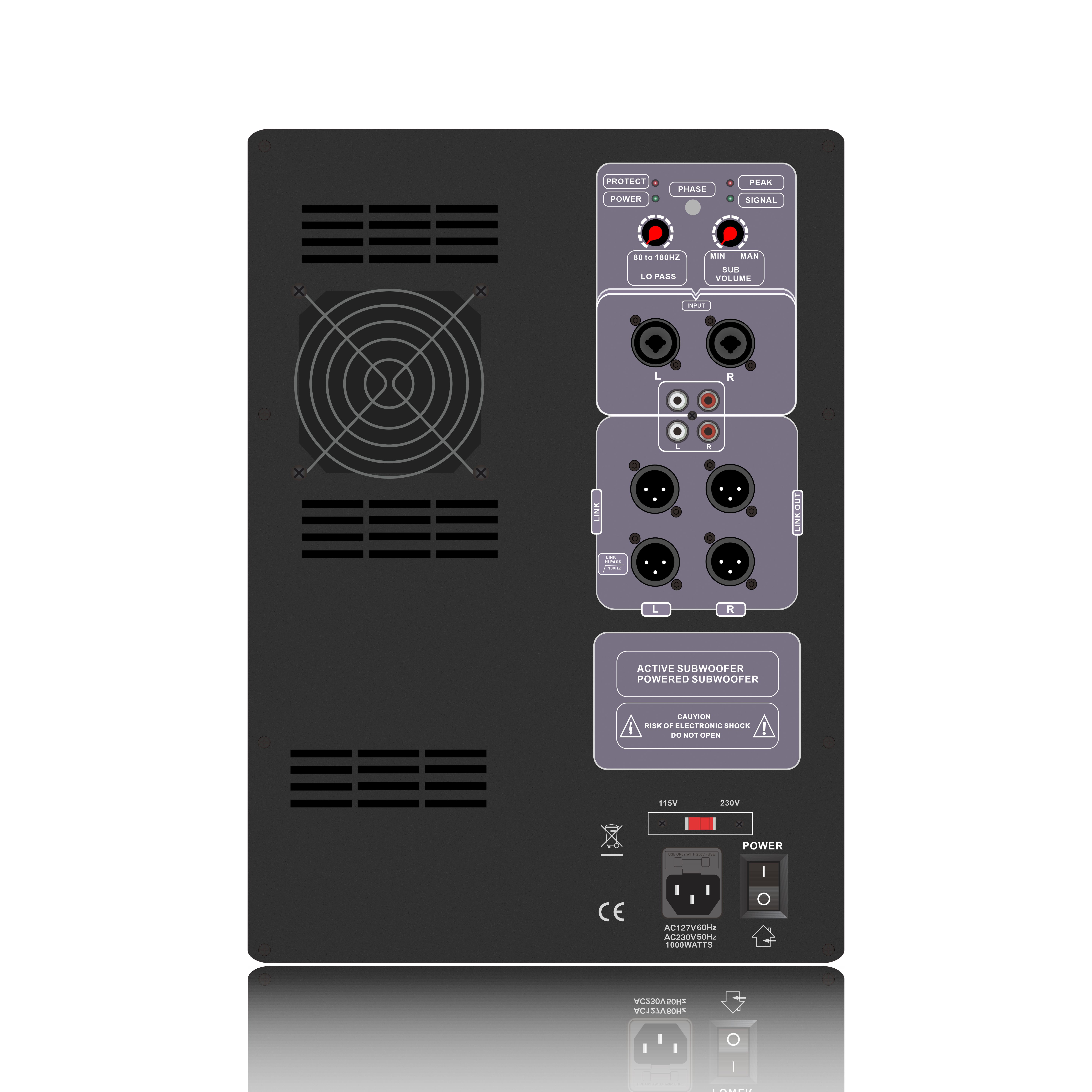 Napakahusay na 1.0 channel subwoofer SUB18-600