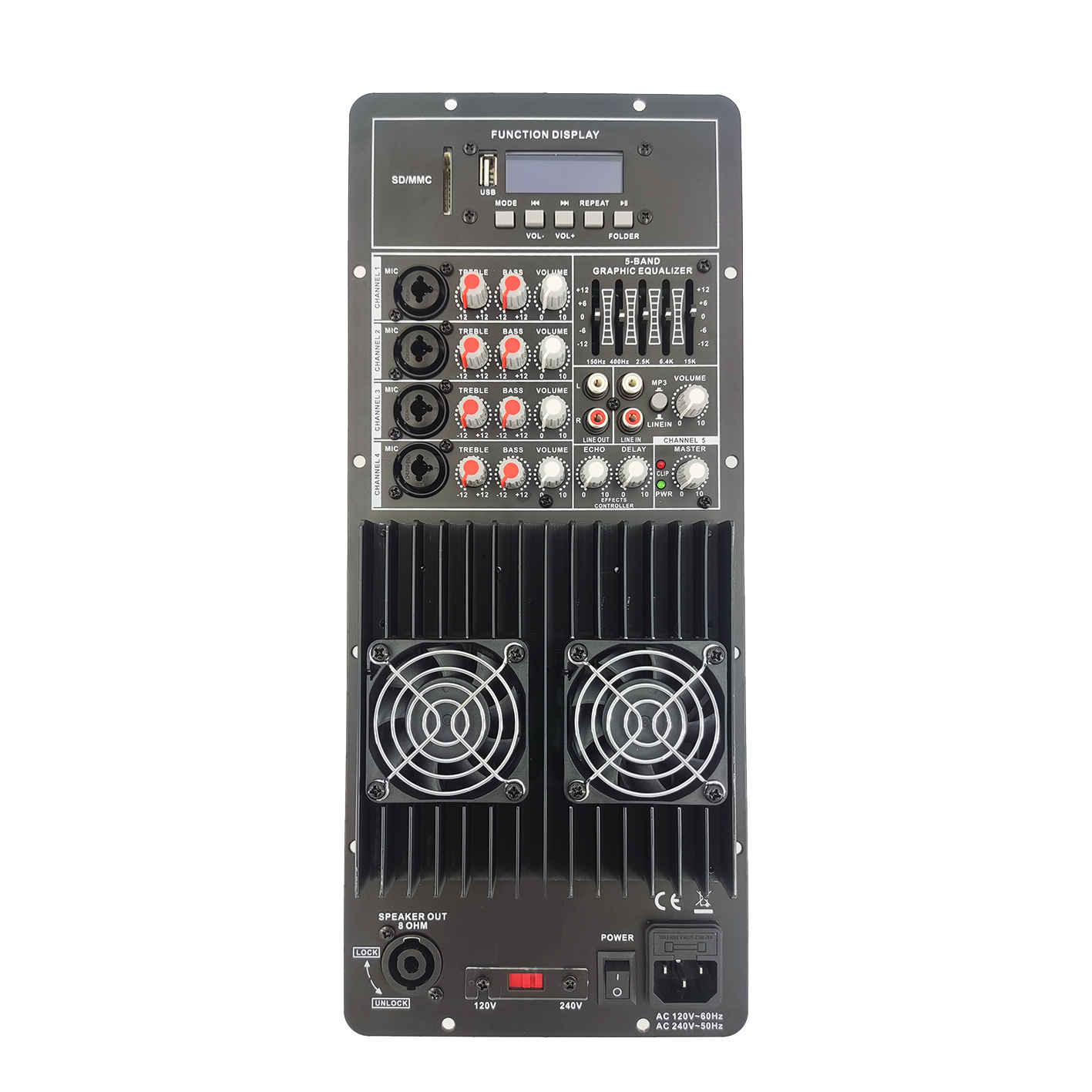 Class AB Multi-channel na may equalizer PA Speaker Amplifier PL83