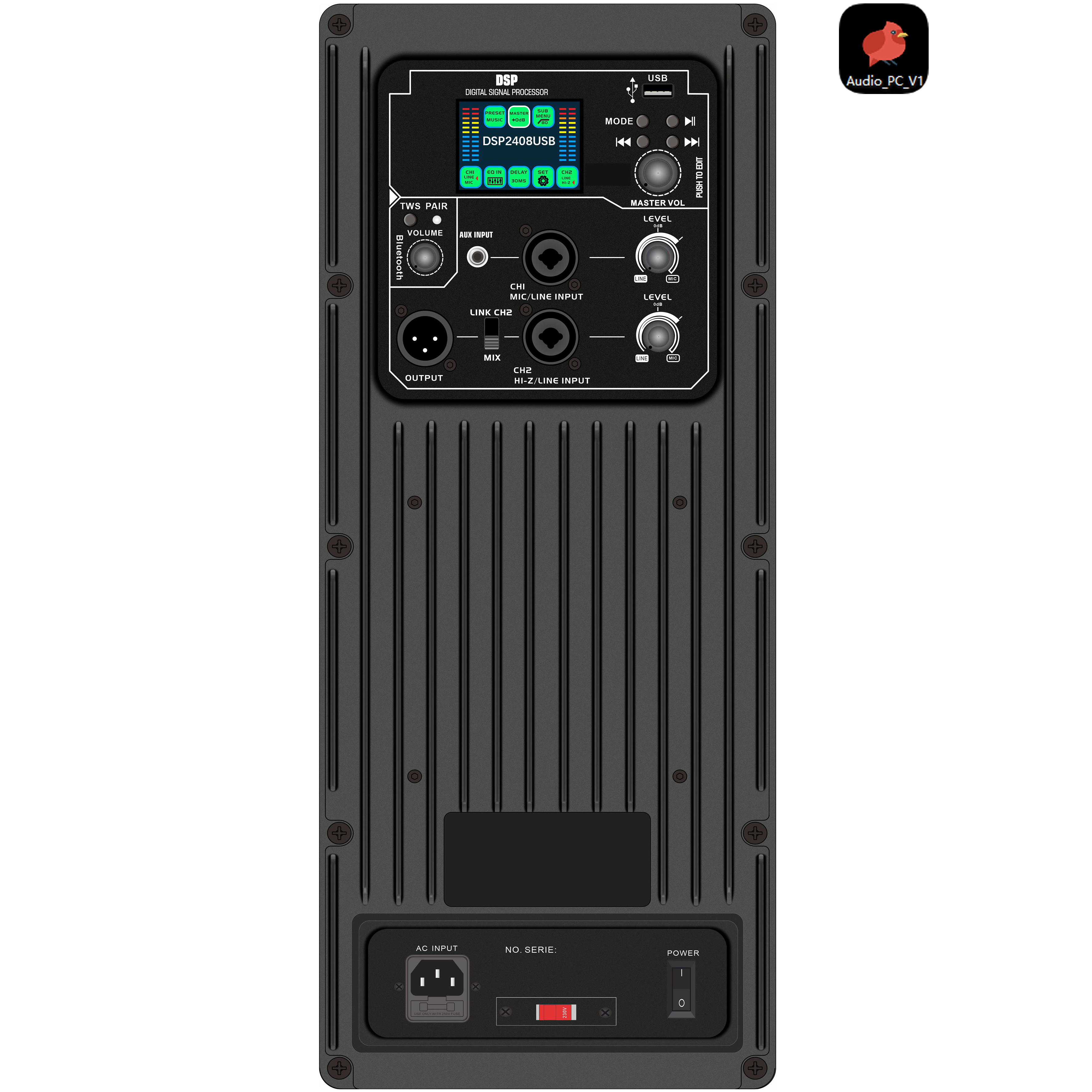 DSP2408USB Color screen DSP active power amplifier na may USB flash drive audio playback function